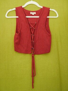 Silence + Noise Red Crop Top, size XS